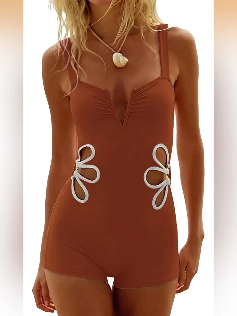 Boyshort One Piece Bathing Suit Sexy Slimming Ruched Swimwear L. 2379/bb6-1